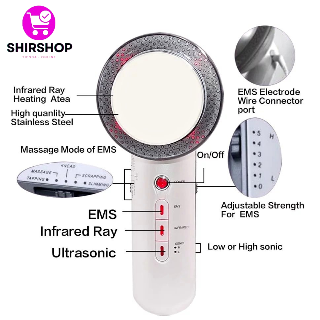 Ultrasonido Infrarrojo Portátil Masaje, Cavitación, Estético 3 en 1